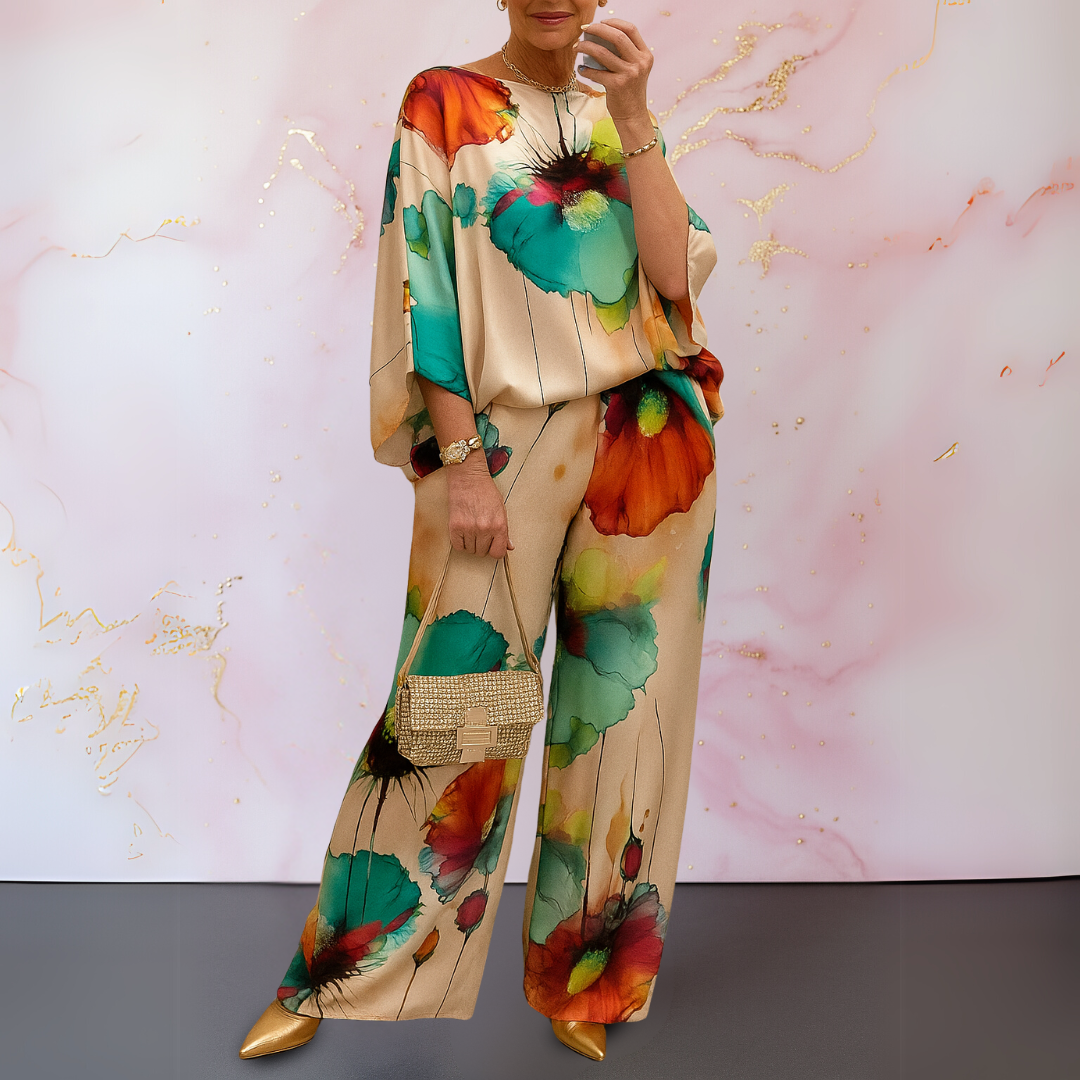 Completo Donna in Satin Due Pezzi Elegante