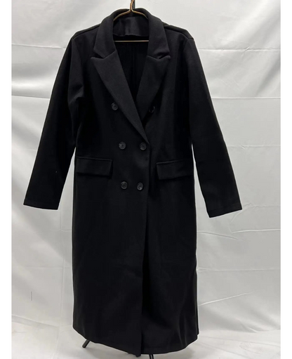 Trenchcoat Donna Elegante in Tessuto Sagomato Manica Lunga