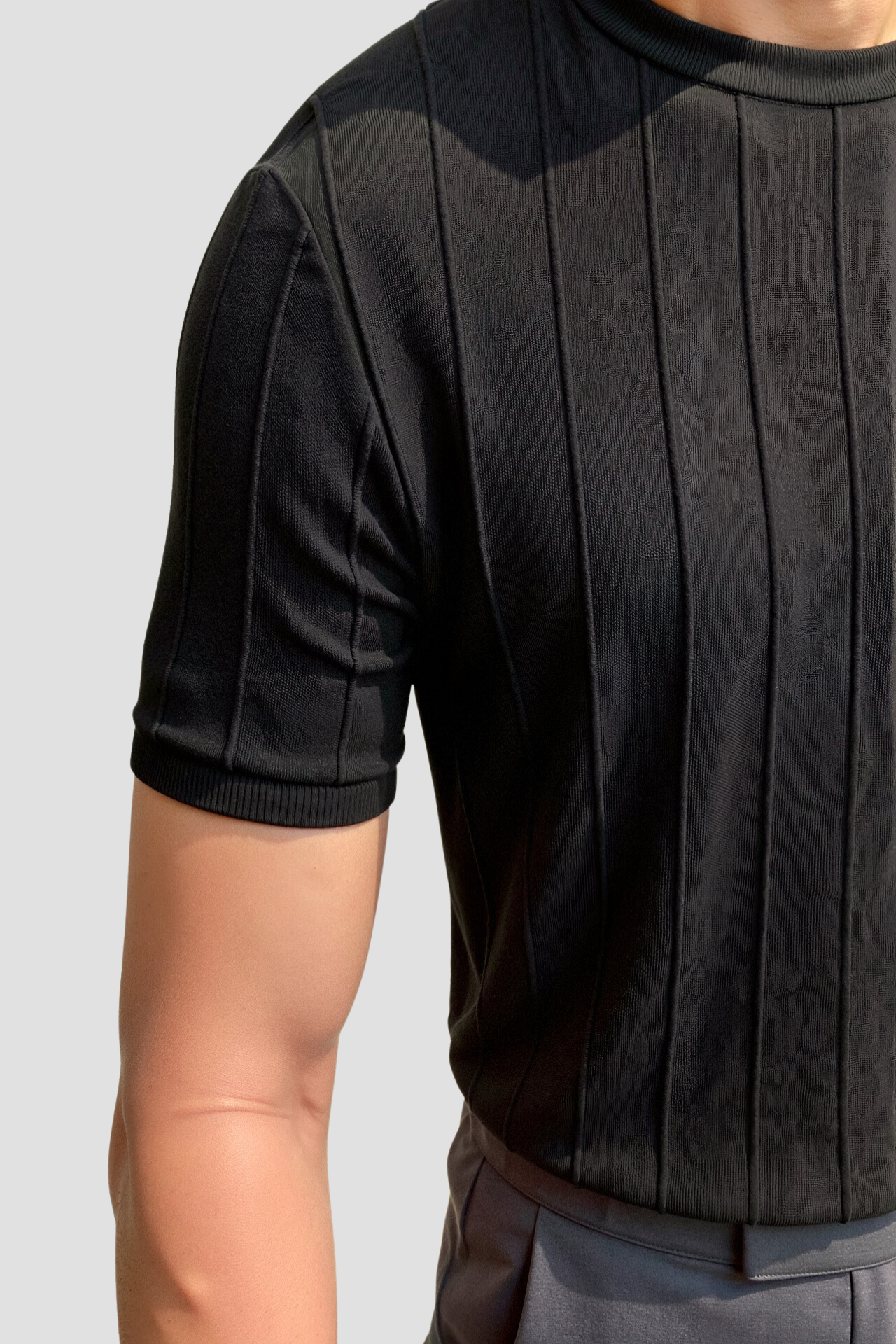T-shirt Uomo Cotone Heavy Girocollo a Righe