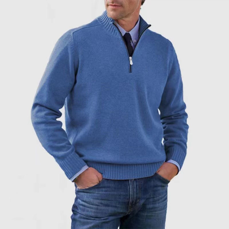 Maglione Uomo con Mezza Zip Caldo e Confortevole Stile