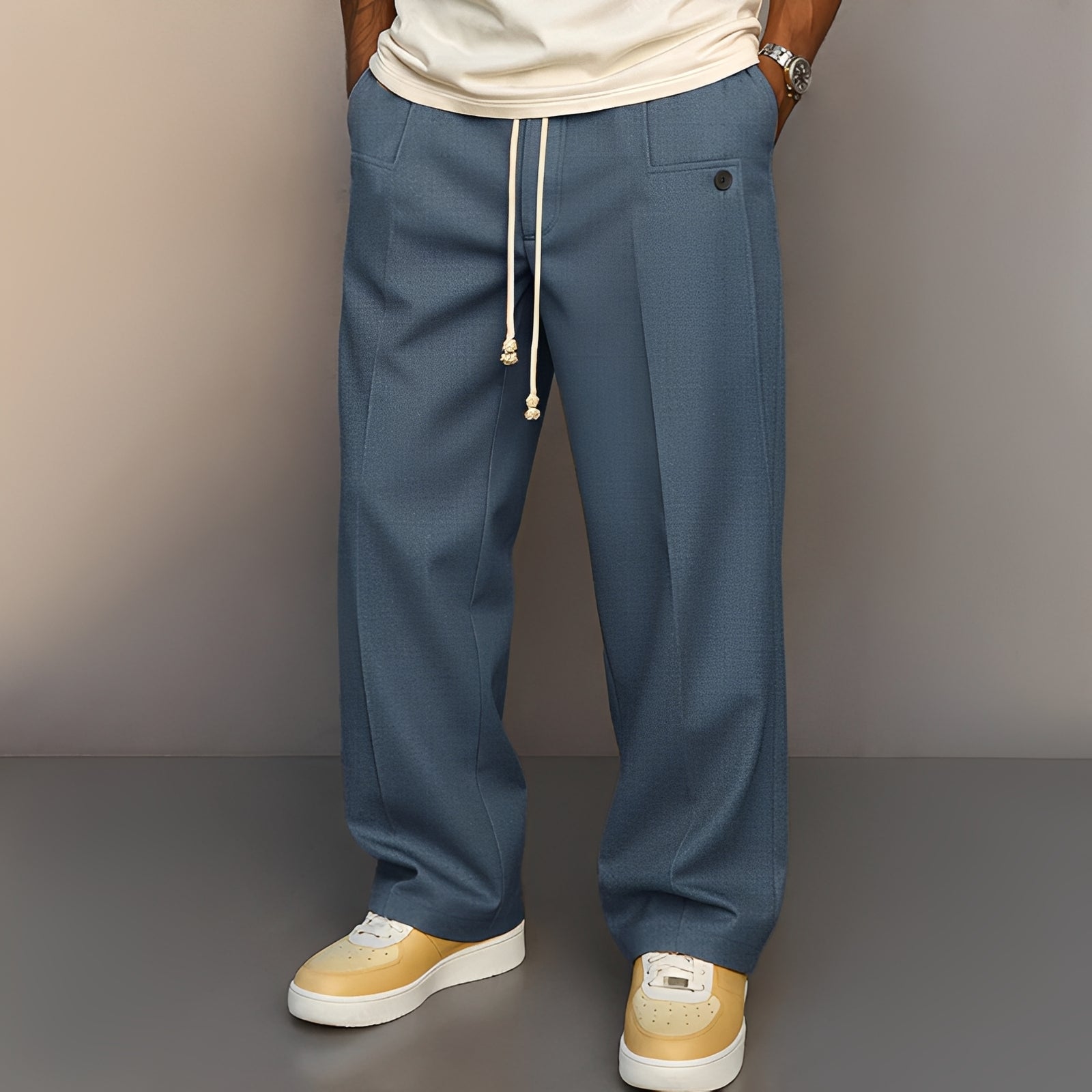 Pantaloni Uomo Comodi Taglio Dritto con Coulisse - Brentozzi