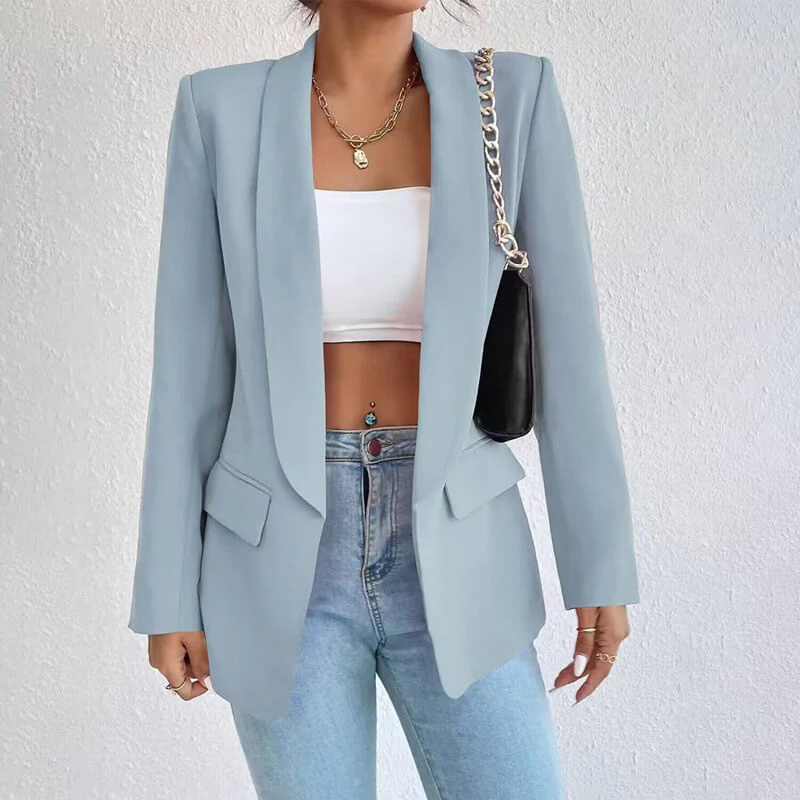 Blazer Donna Manica Lunga Linee Sobrie