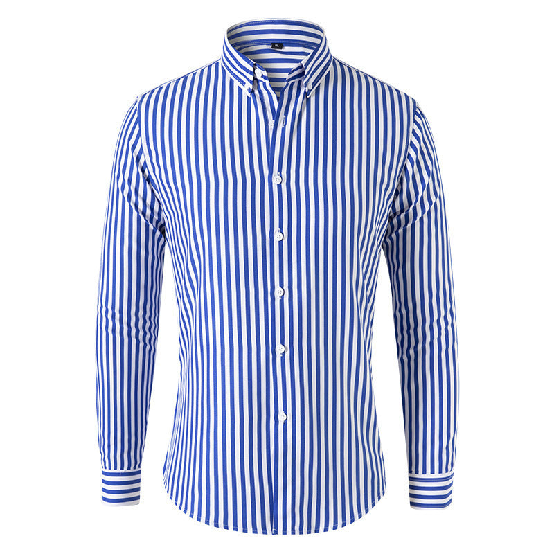 Camicia Uomo a Righe Manica Lunga Comfort