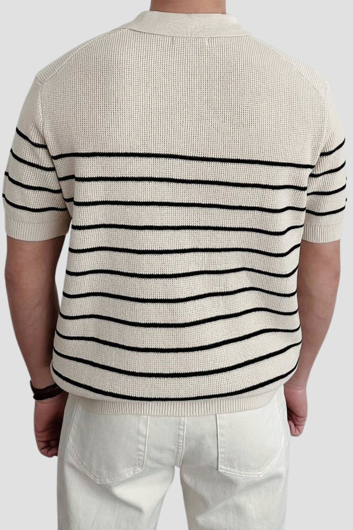 Polo Uomo a Righe Manica Corta Classico Versatile