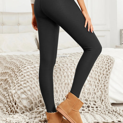 Leggings Donna in Pile Opaco Vita Elastica