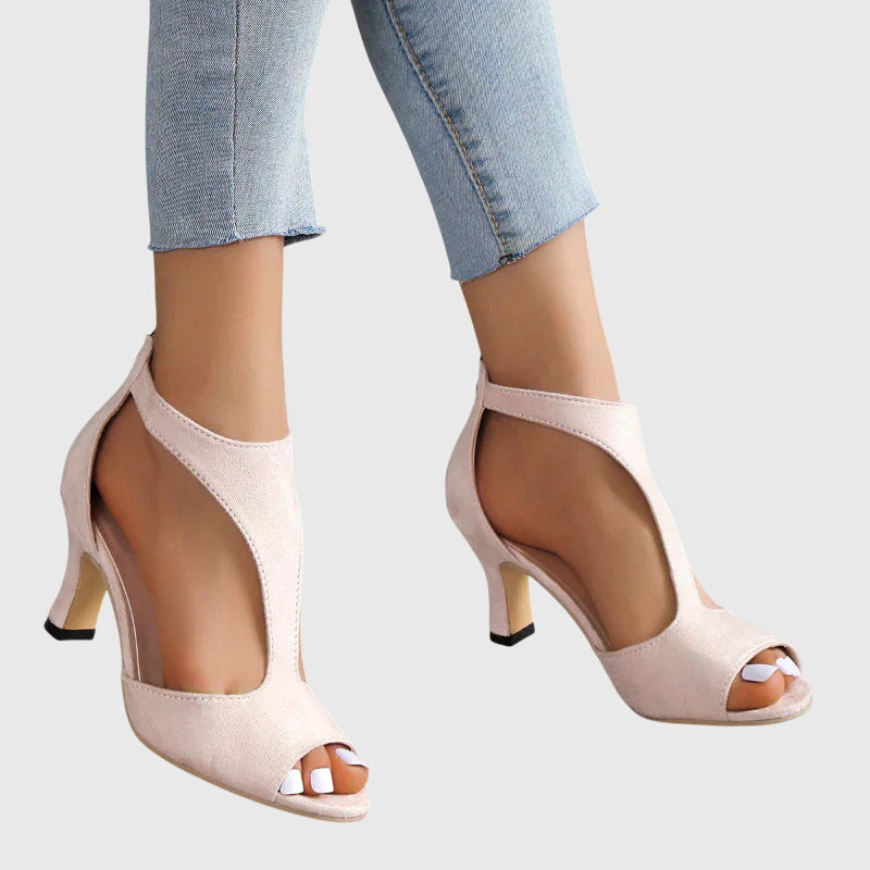 Sandali Donna Peep-Toe Tacco con Cut-Out
