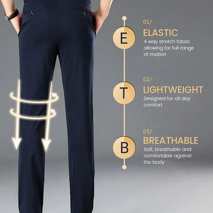 Pantaloni Uomo Stretch Vestibilità Classica Lunghezza Regolare
