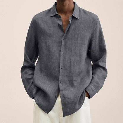 Camicia Uomo Manica Lunga Tessuto Leggero