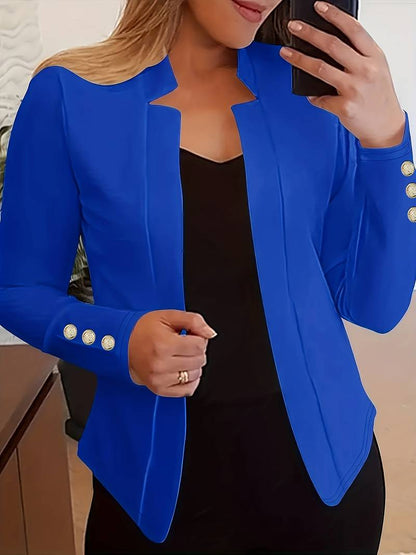 Blazer Donna Casual Cotone Leggero Manica Lunga Bottoni