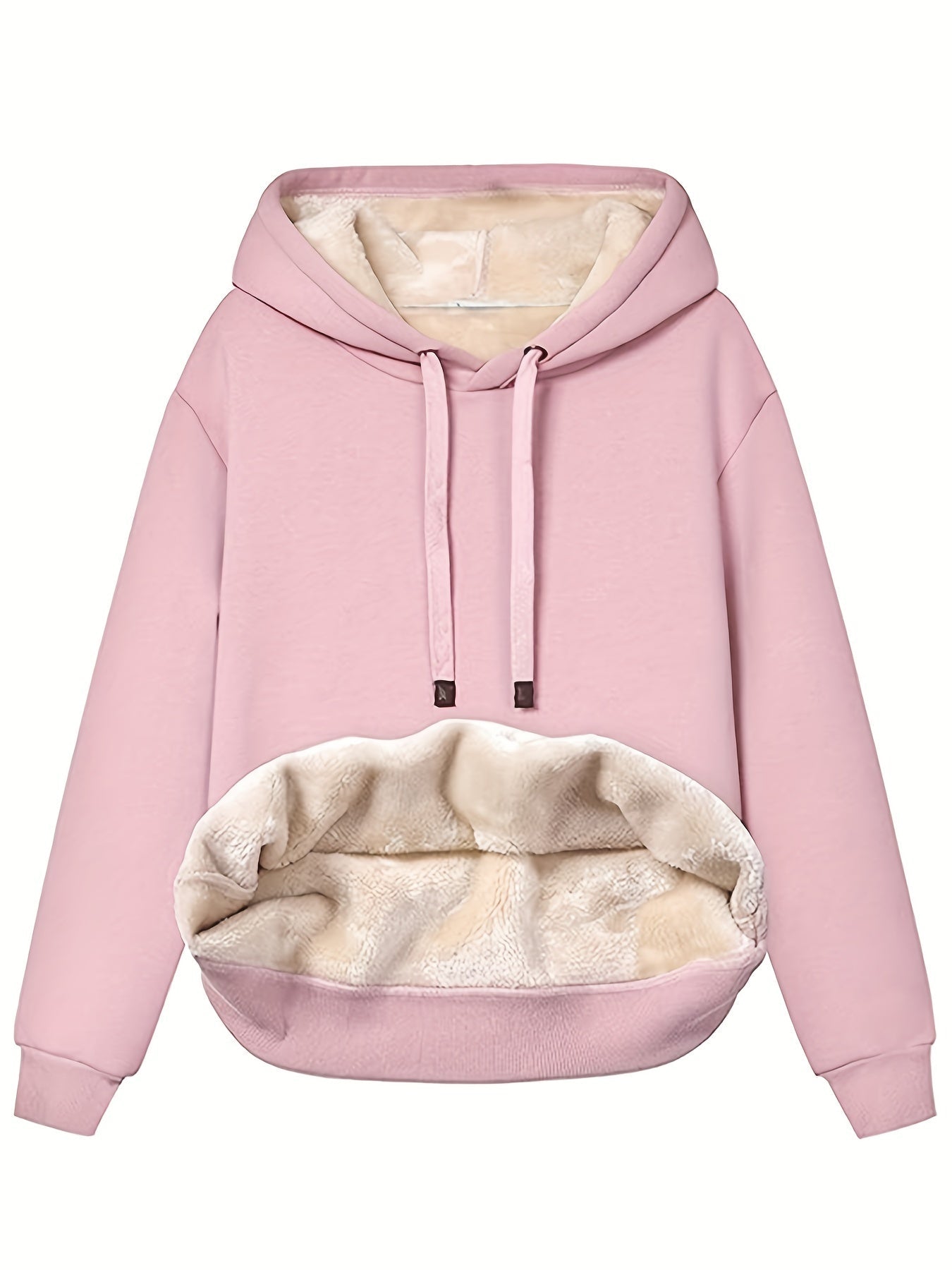 Felpa Donna con Cappuccio in Pile Comoda Casual