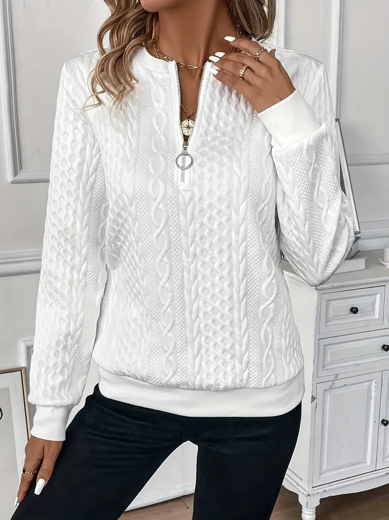 Maglione Donna con Zip Tessuto Morbido Stagionale