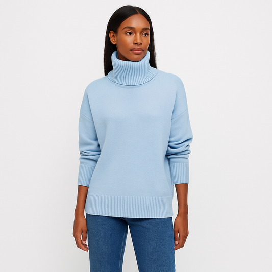 Maglione Donna a Collo Alto in Maglia Calda Taglia Oversize - Brentozzi