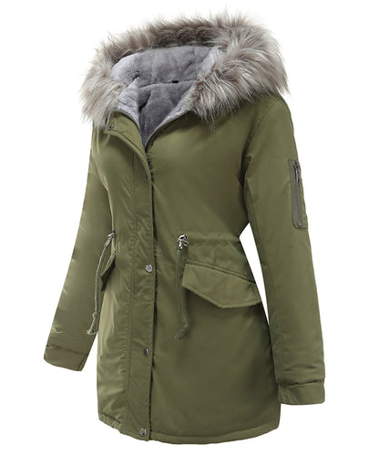 Giacca Invernale Imbottita Donna con Cappuccio e Coulisse