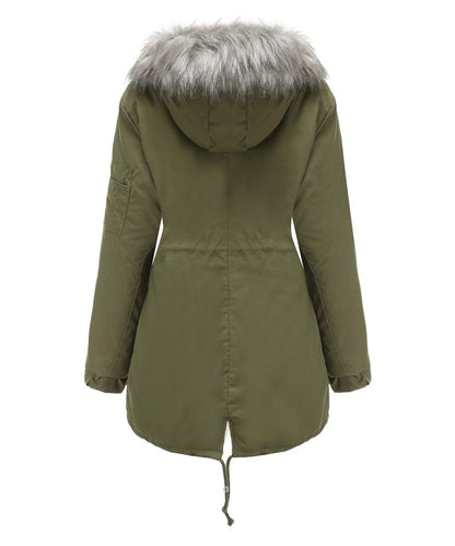 Giacca Invernale Imbottita Donna con Cappuccio e Coulisse