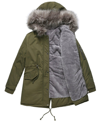 Giacca Invernale Imbottita Donna con Cappuccio e Coulisse