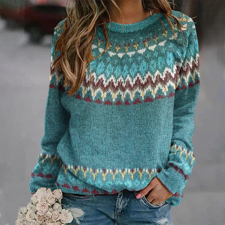 Maglione Donna con Motivo Geometrico Morbido e Casual
