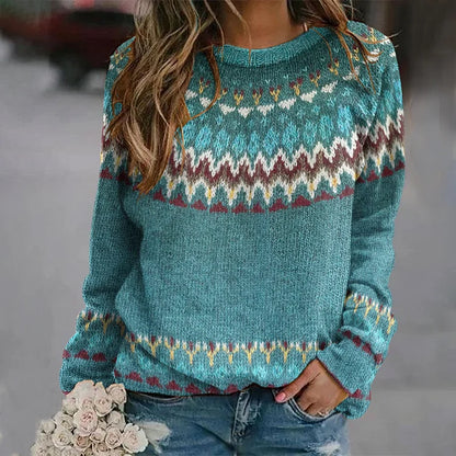 Maglione Donna con Motivo Geometrico Morbido e Casual