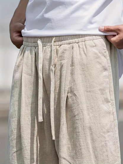 Pantaloni Lino Uomo Baggy Estivi Comodi