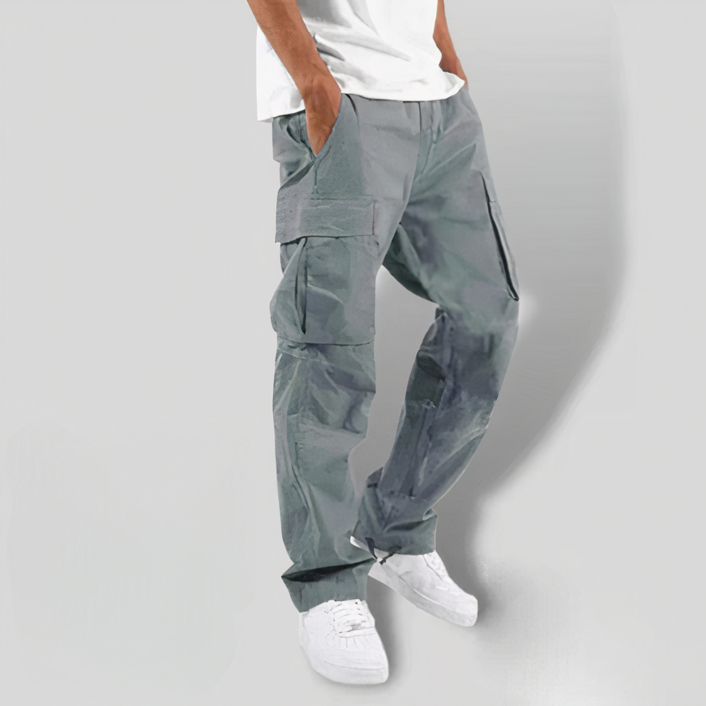 Pantaloni Cargo Uomo Casual Funzionali Taglio Regular