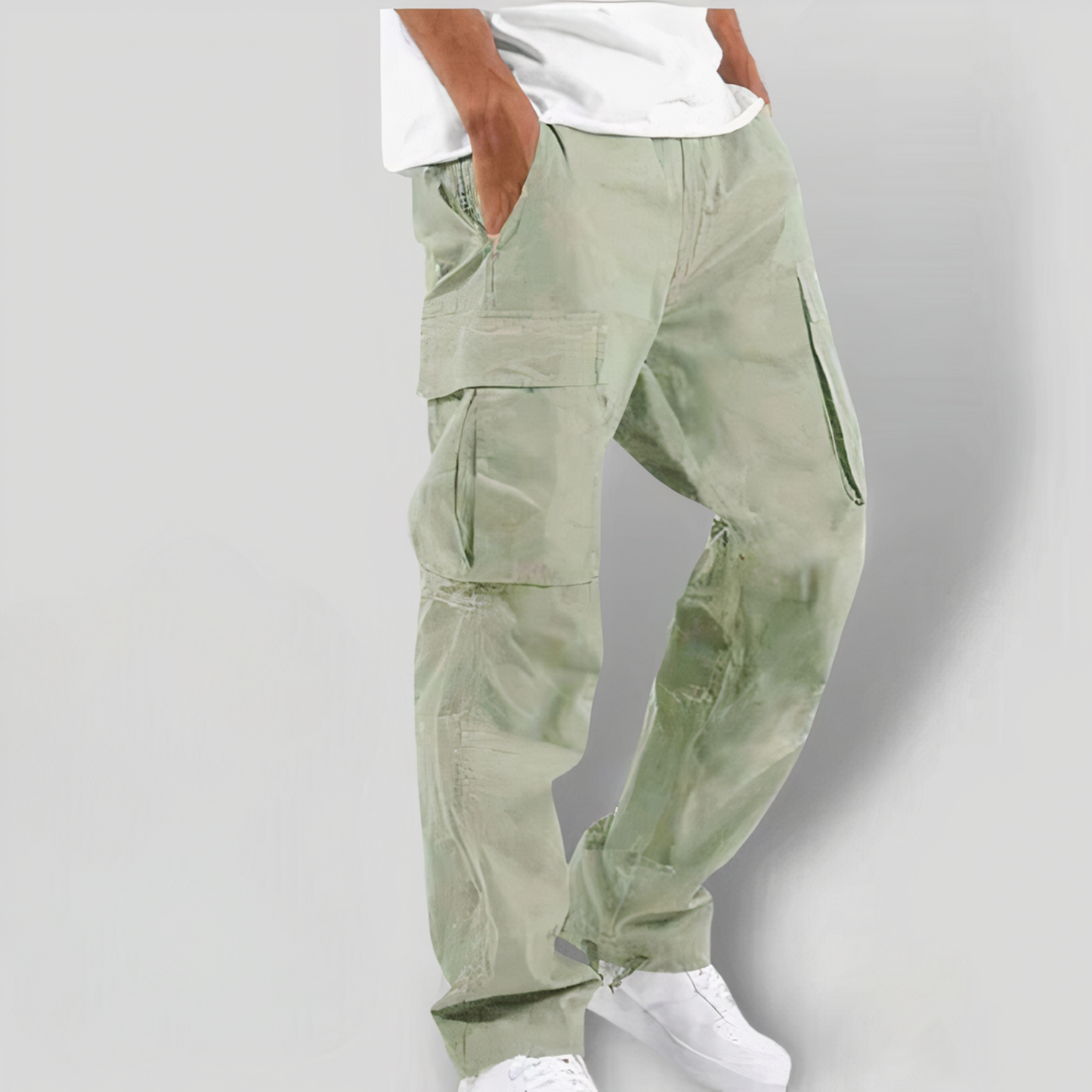 Pantaloni Cargo Uomo Casual Funzionali Taglio Regular
