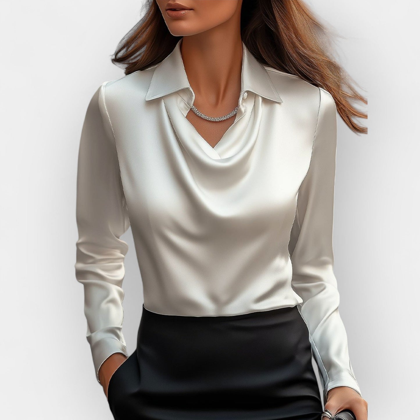 Blusa Donna Satinata Elegante Scintillante