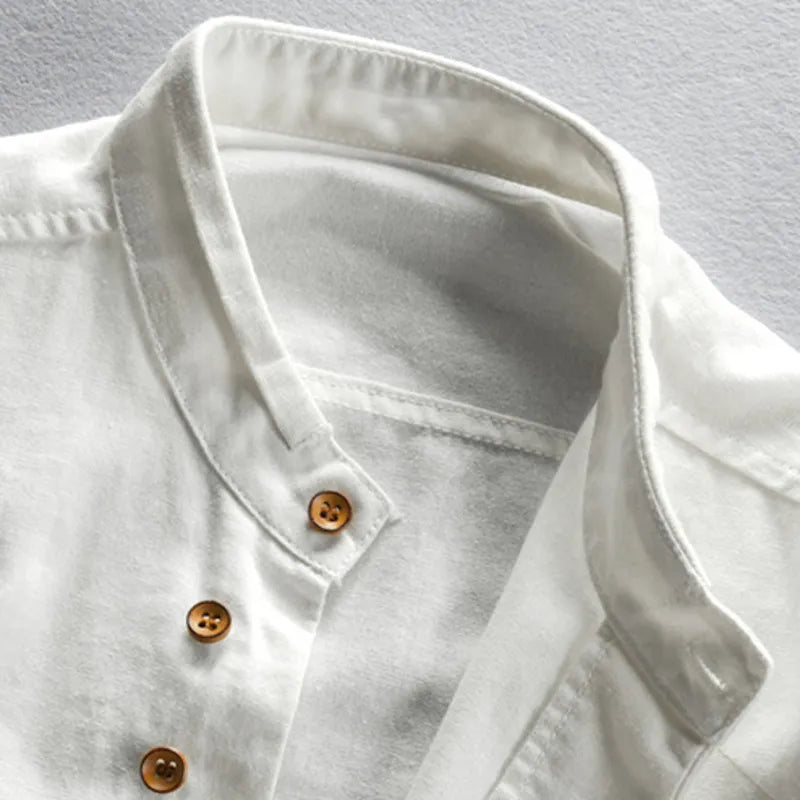 Camicia Uomo Elegante Colletto alla Coreana