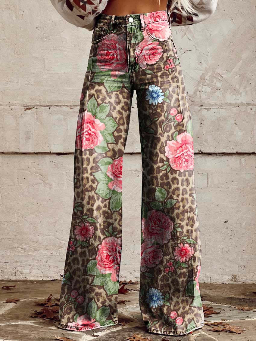 Jeans Donna Baggy Vita Alta Gamba Larga Casual