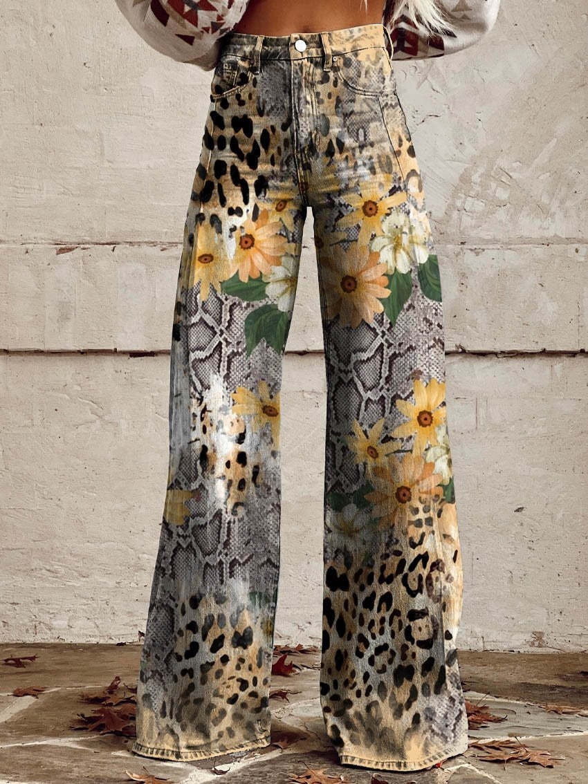 Jeans Donna Baggy Vita Alta Gamba Larga Casual