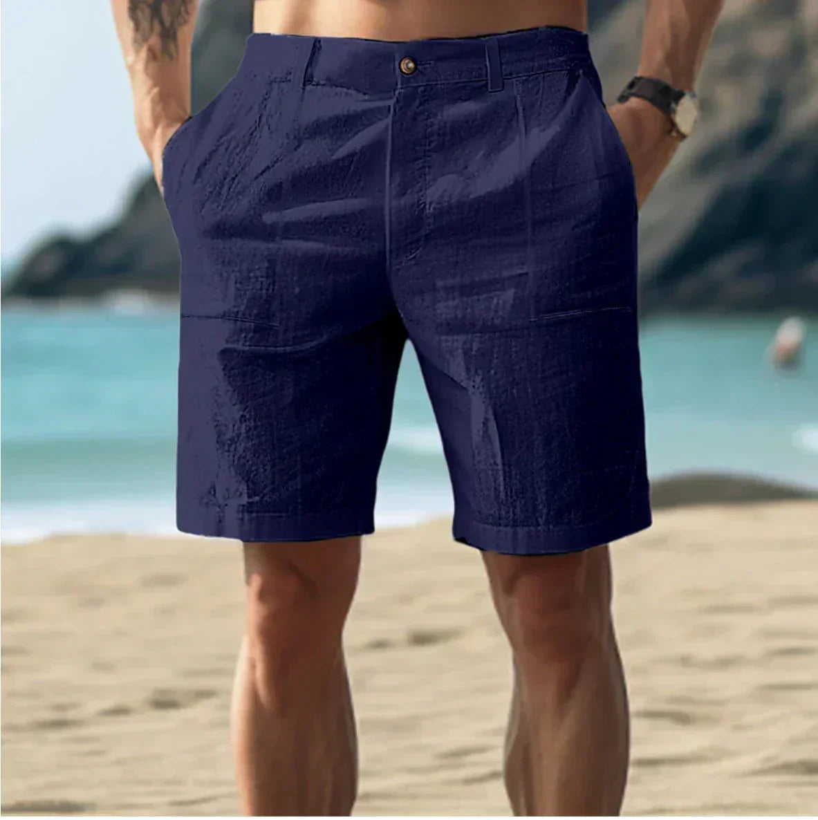 Pantaloncini Uomo Classici Tessuto Leggero Casual