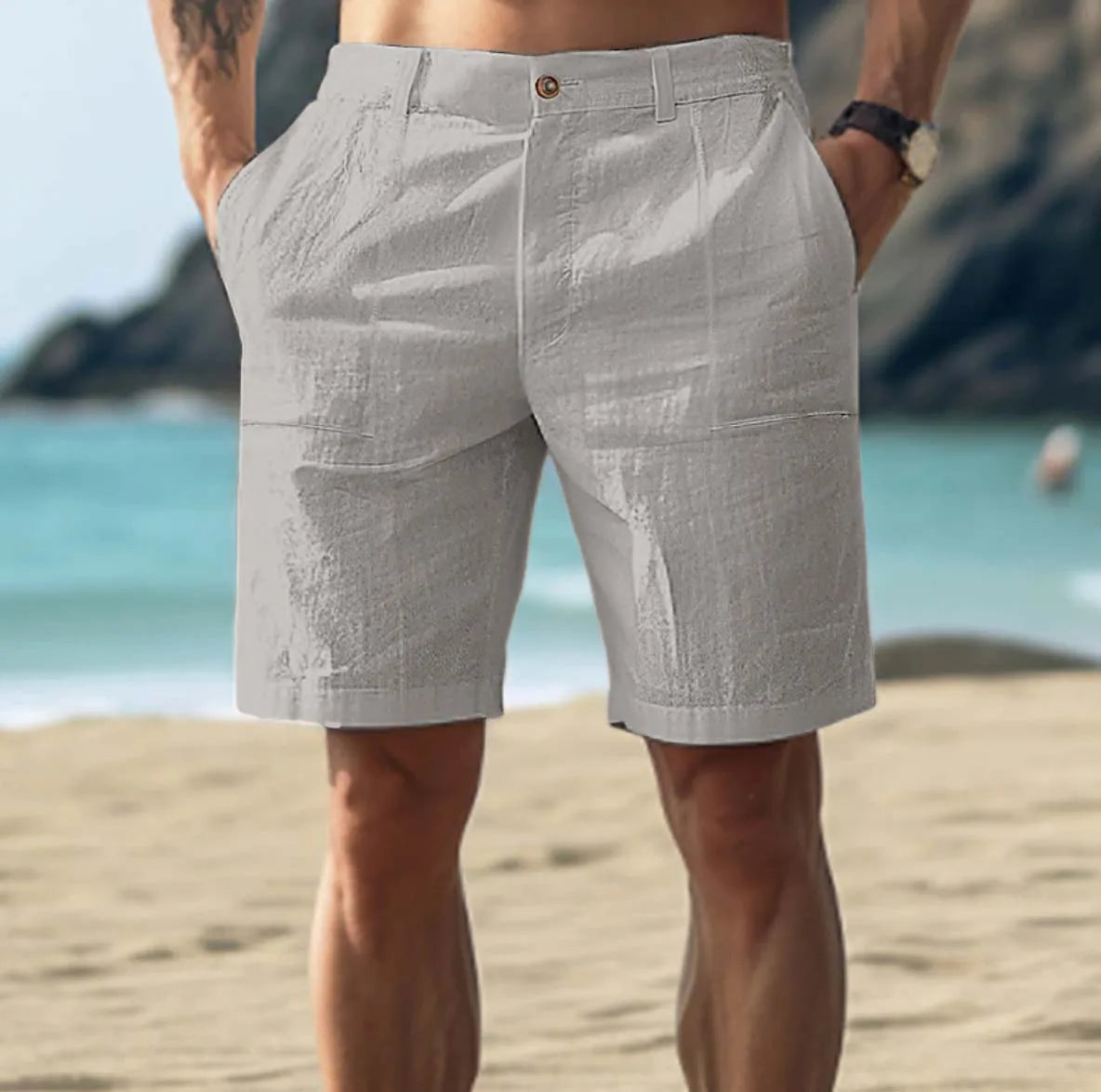 Pantaloncini Uomo Classici Tessuto Leggero Casual