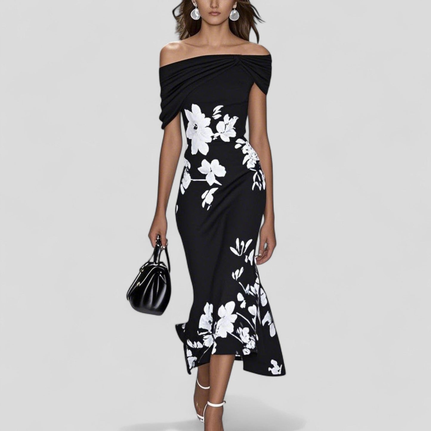 Abito Elegante da Donna Midi con Stampa Unica per Cerimonie e Occasioni Speciali - Vestito Elegante per Eventi Estivi 2