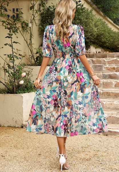 Abito Floreale Elegante da Donna per Cerimonia - Vestiti Eleganti Estivi per Ogni Occasione 2