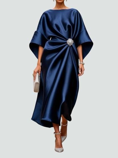 Abito Lungo Donna Elegante Cerimonia Scollo Classico - Vesarelli