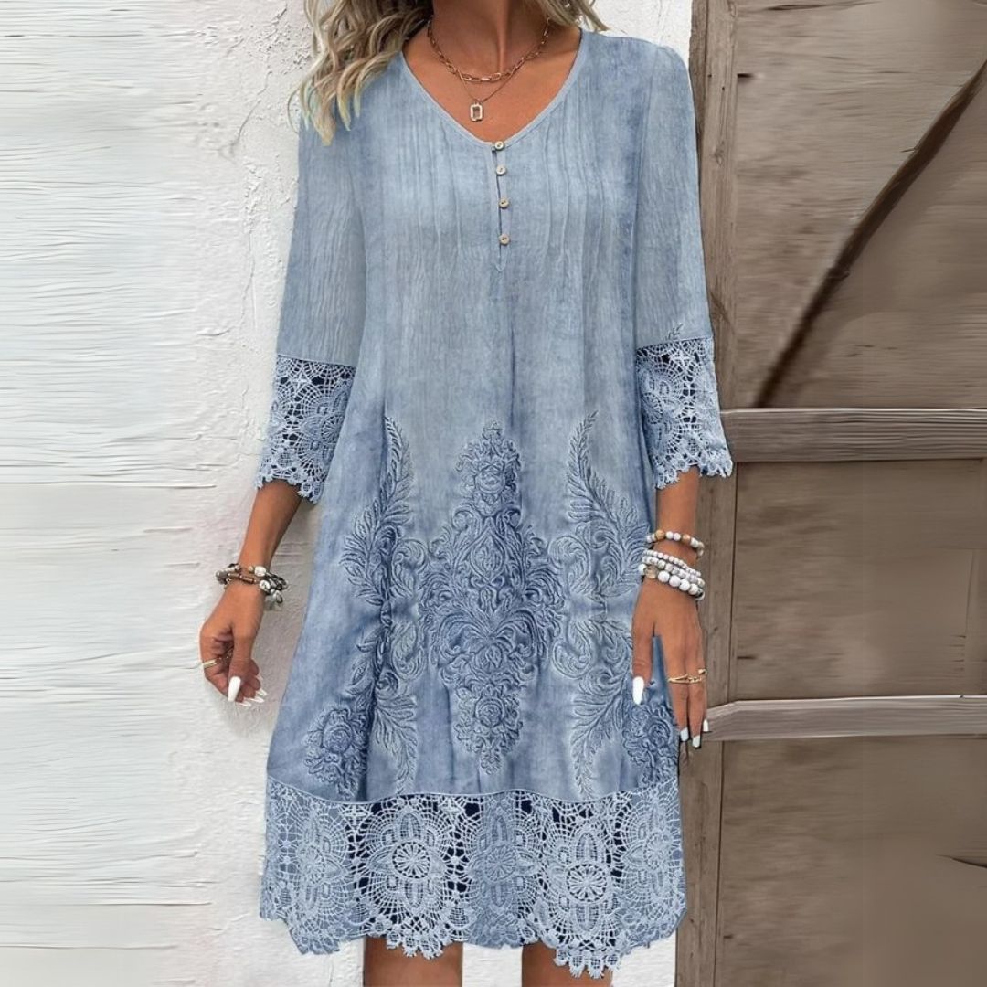 Abito Midi Donna in Tessuto Floreale Vestibilità Elegante - Vesarelli