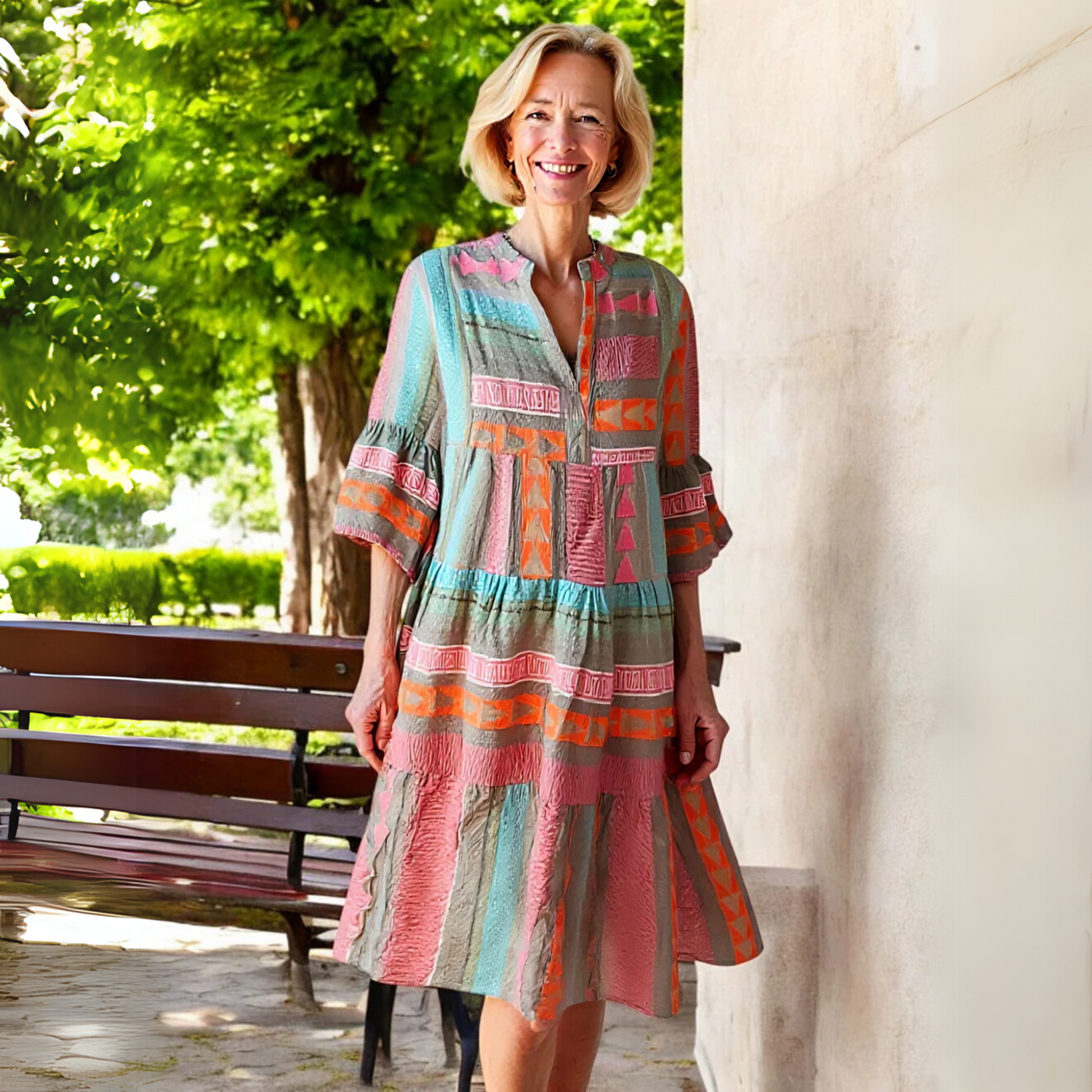 Abito da Donna Elegante Estivo con Volant e Taglio a Trapezio - Perfetto per Cerimonie e Occasioni Speciali 5