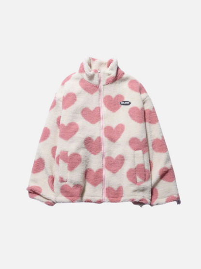 Giacca Donna Calda Stile Cuori Autunno Inverno