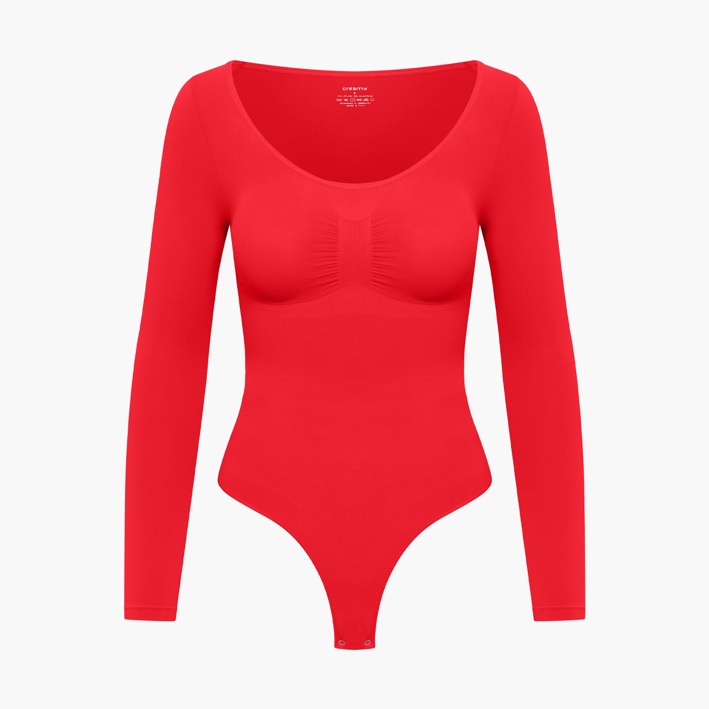 Body Donna Manica Lunga Tessuto Liscio Apertura Schiena