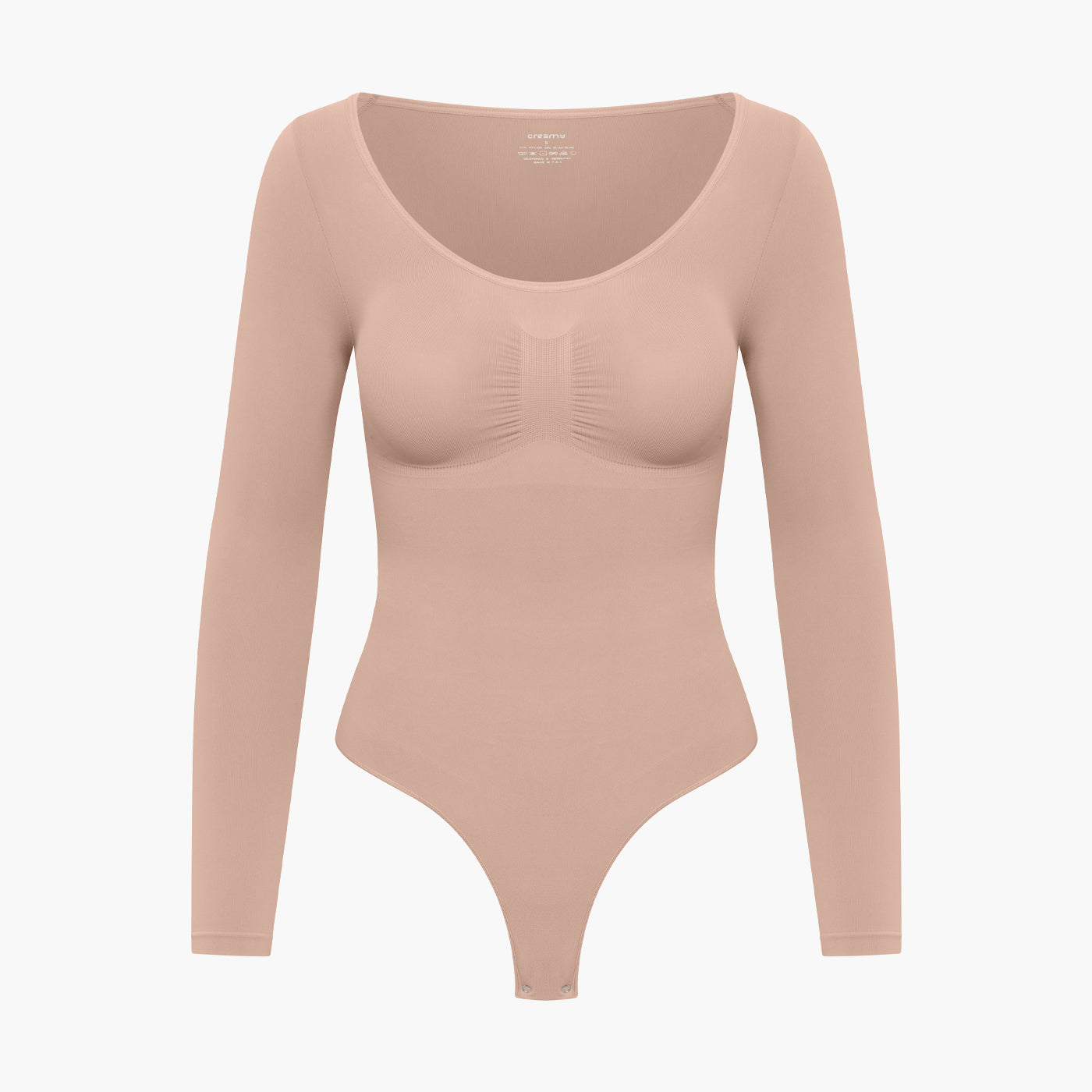 Body Donna Manica Lunga Tessuto Liscio Apertura Schiena