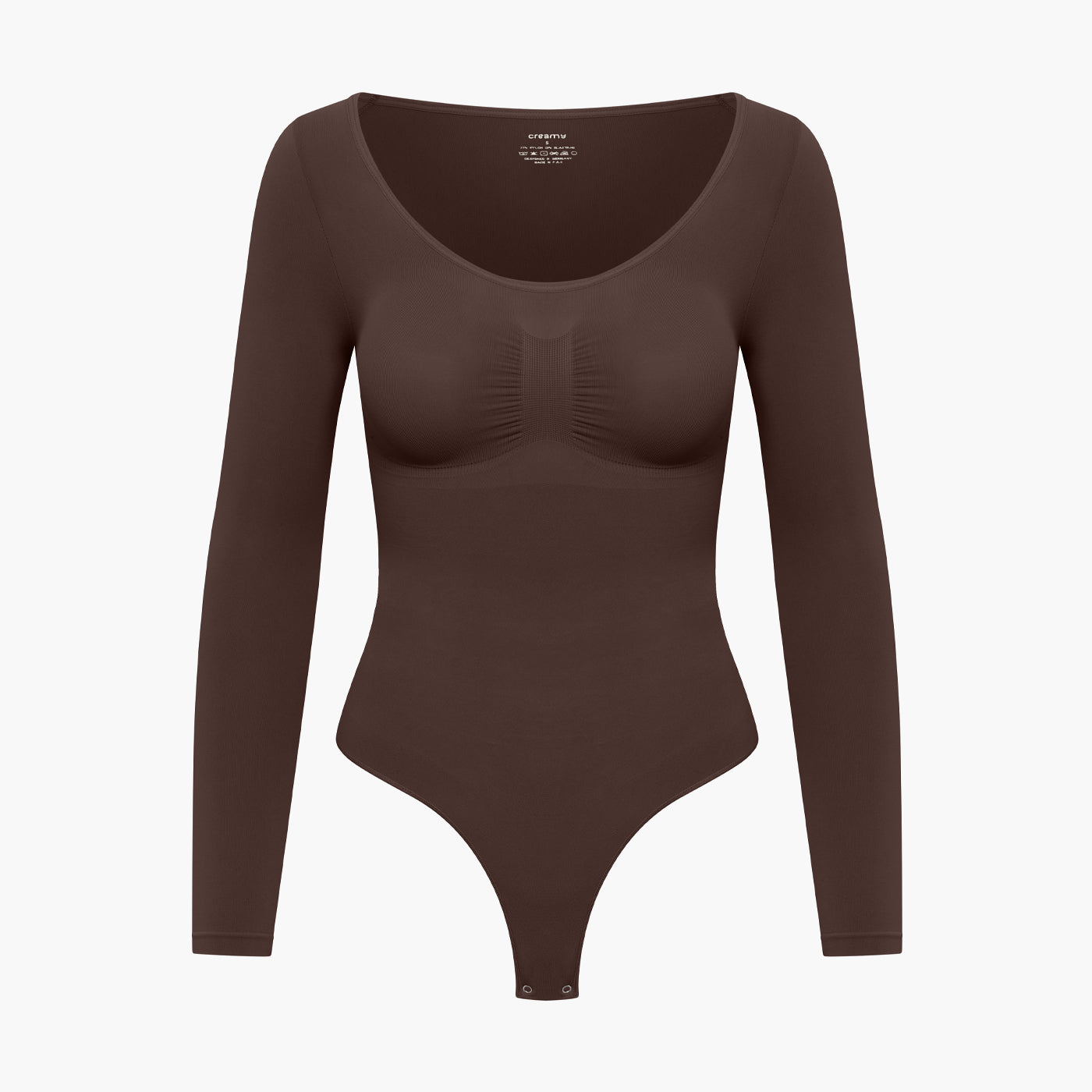 Body Donna Manica Lunga Tessuto Liscio Apertura Schiena