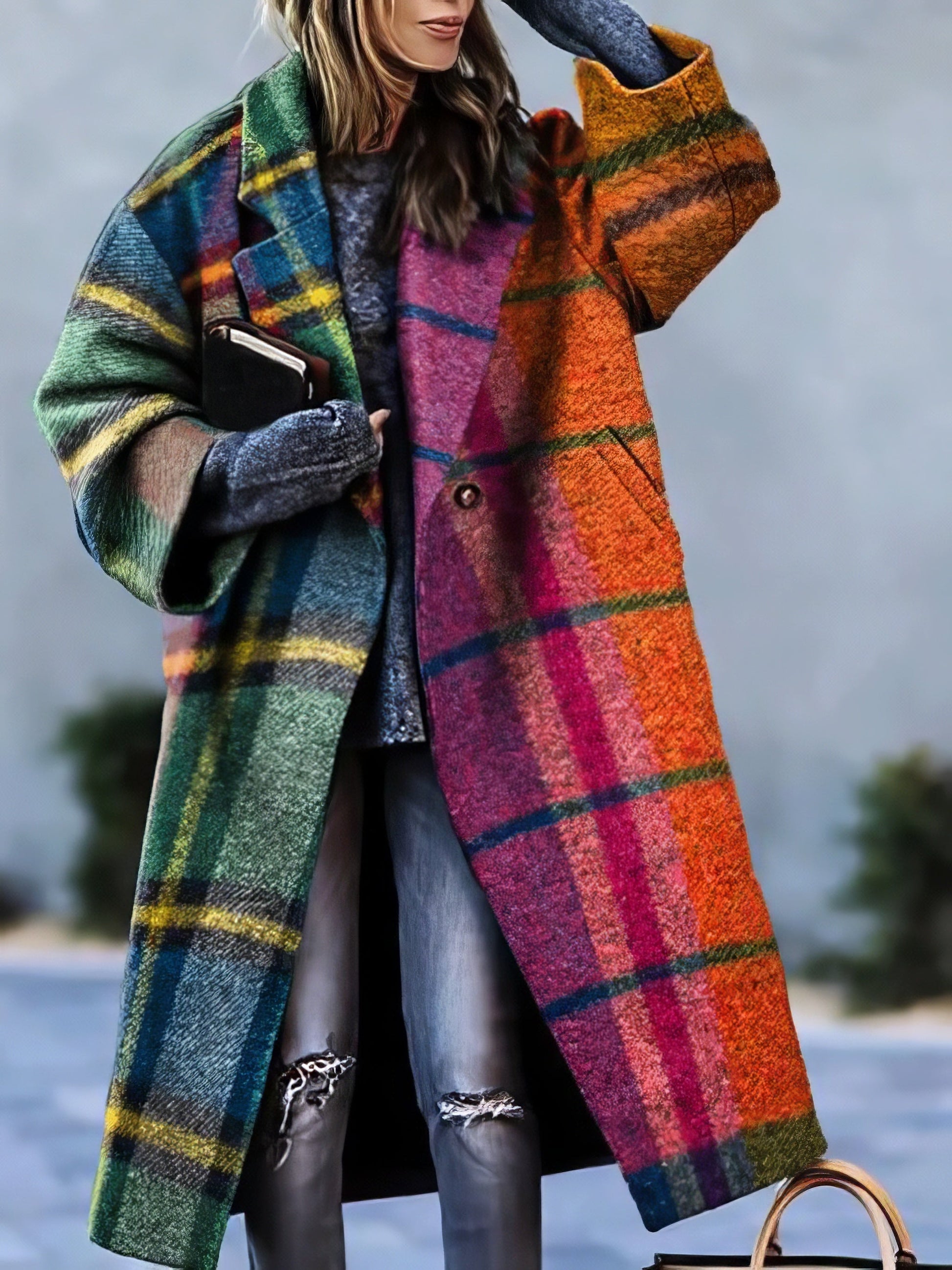 Cappotto Donna con Colletto a Revers Elegante Autunnale - Brentozzi