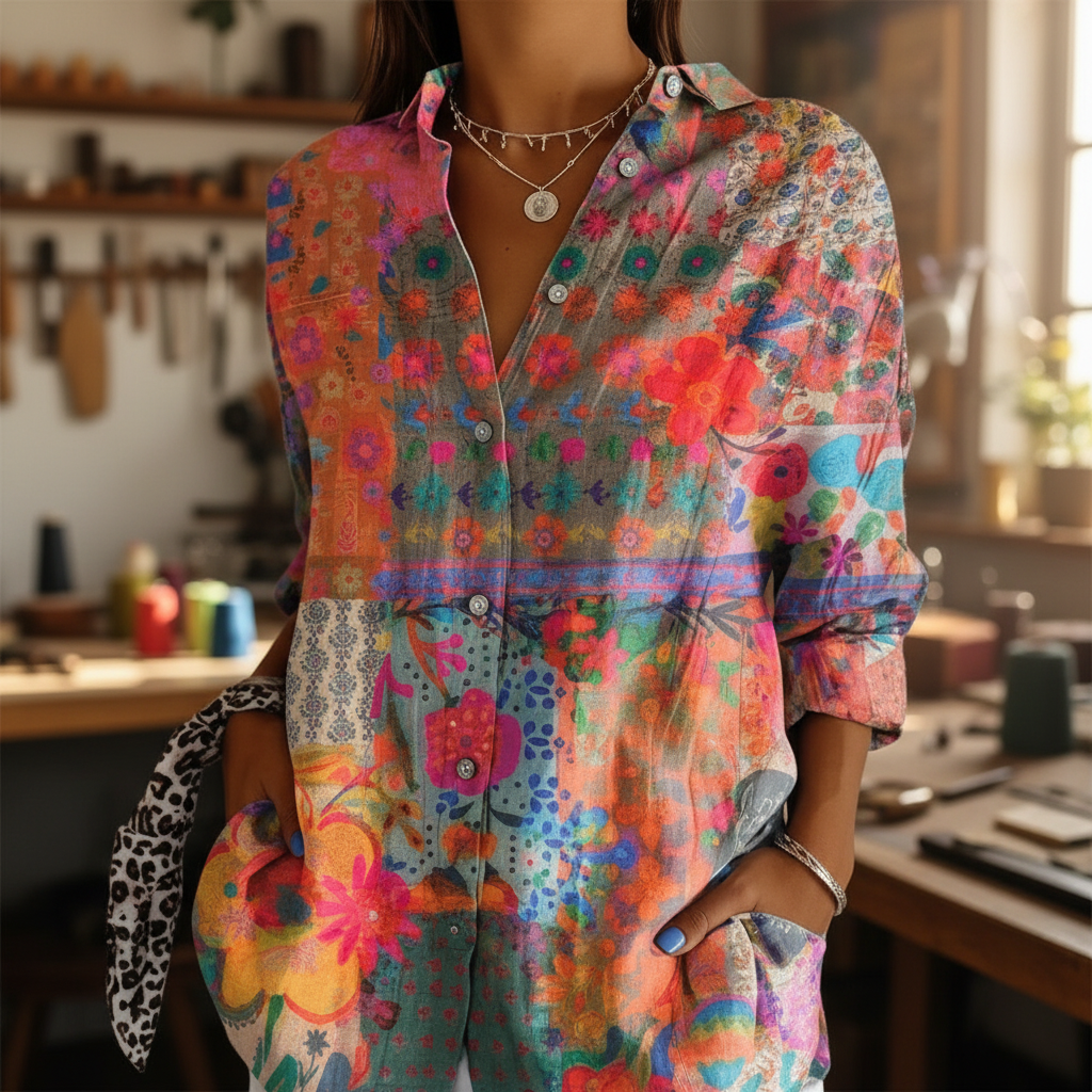 Alina | Camicetta Floreale a Maniche Lunghe Donna 1
