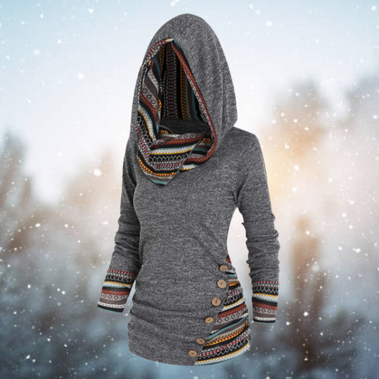 Felpa Donna Tribal Cappuccio Corto - Brentozzi