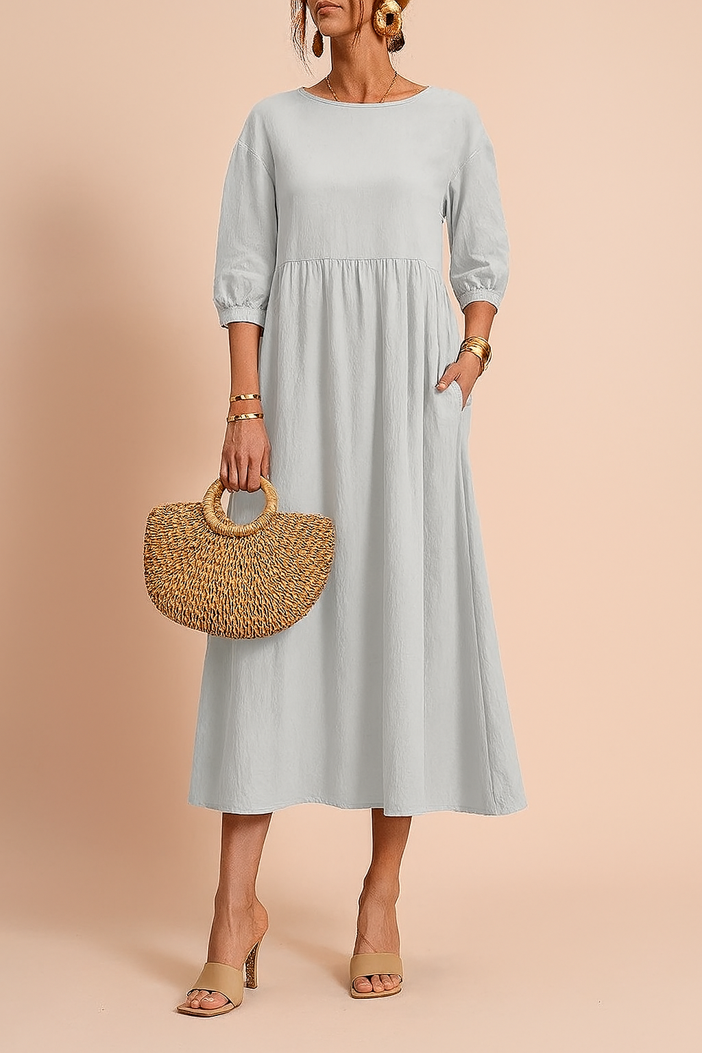Amabel | Elegante abito midi con maniche a 3/4 7