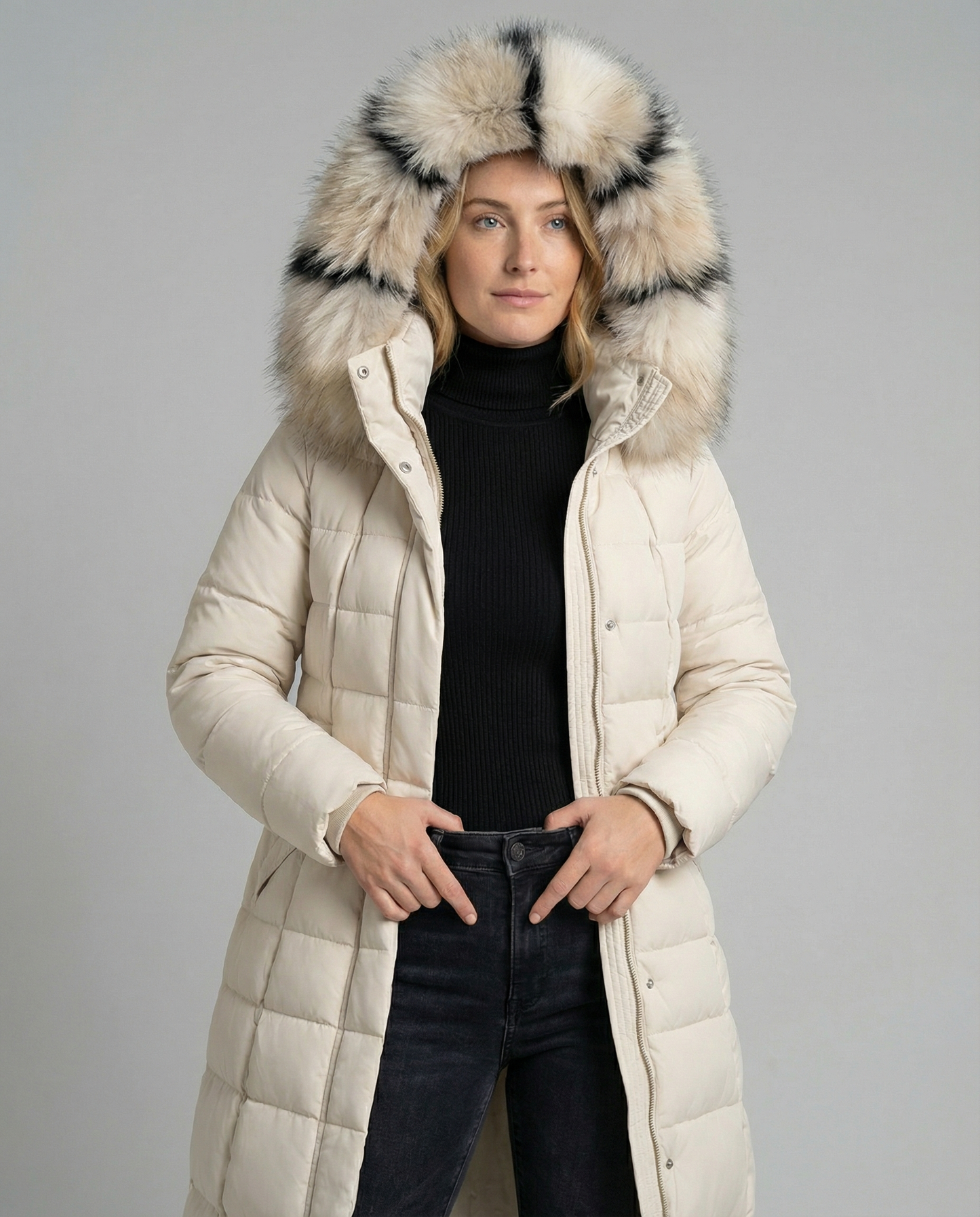 Cappotto Donna Imbottito Piuma Caldo