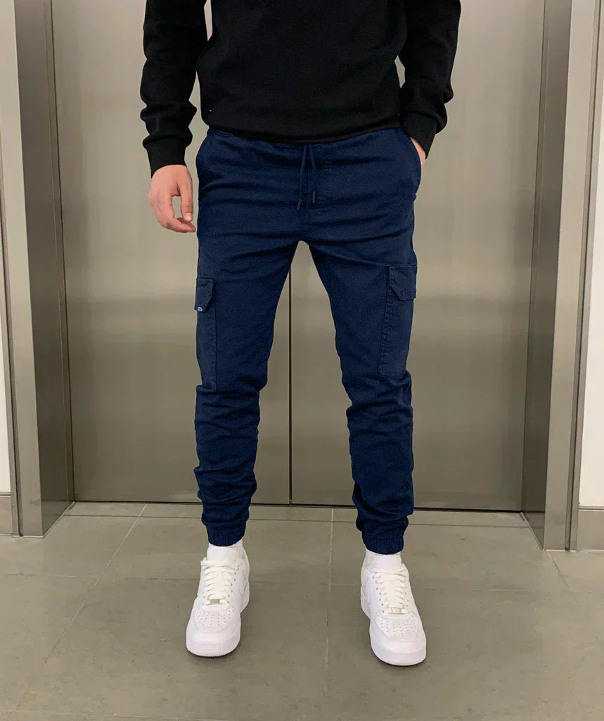 Pantaloni Cargo Uomo Lavoro Jogger Elastico