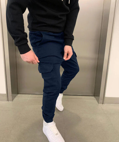 Pantaloni Cargo Uomo Lavoro Jogger Elastico