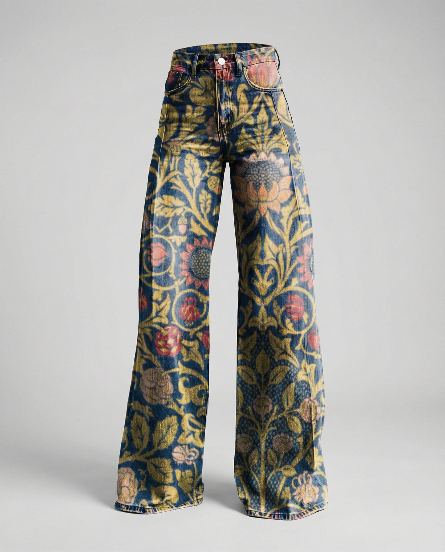 Jeans Donna Floreali Vestibilità Ampia