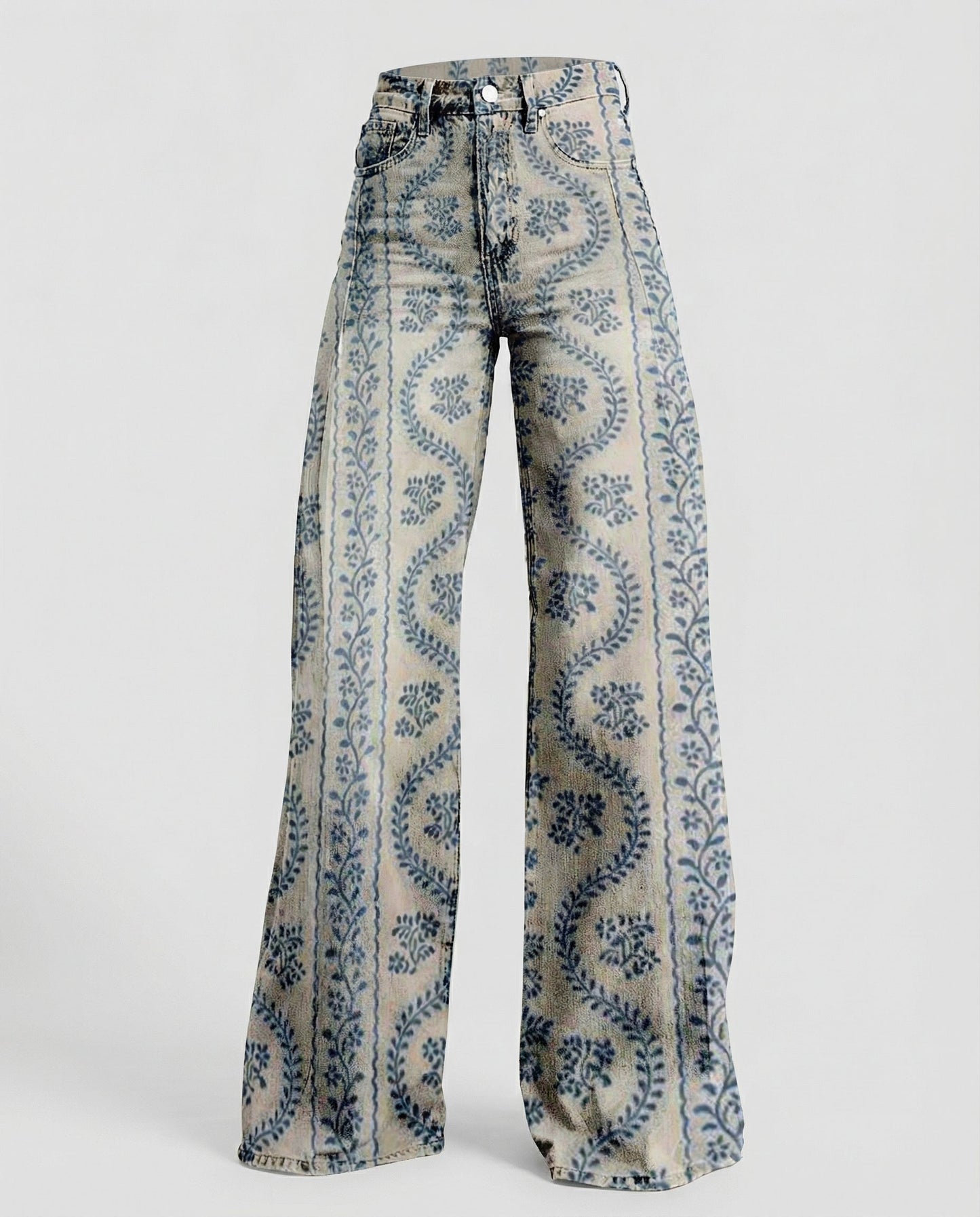 Jeans Donna Floreali Vestibilità Ampia