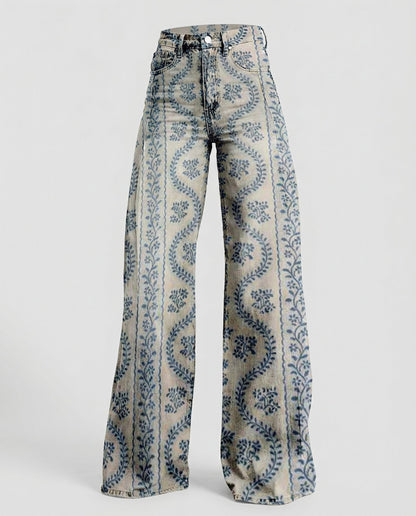 Jeans Donna Floreali Vestibilità Ampia