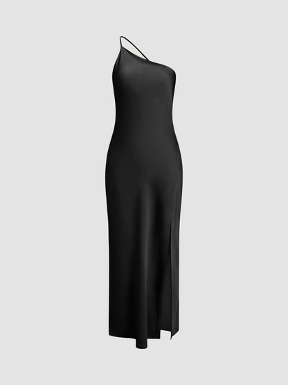 Abito Elegante Donna in Satin Scollo Schiena Scoperta